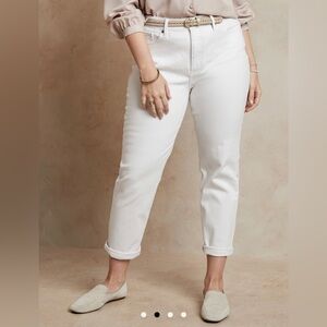 NWT Banana Republic Curvy Girlfriend Jeans Low Rise Pure White 29 / 8 Tall